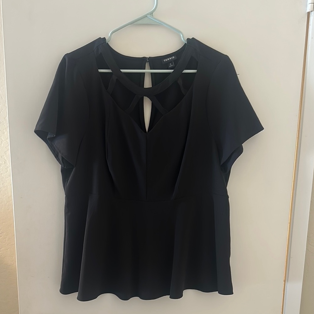 Torrid Black Cutout Blouse